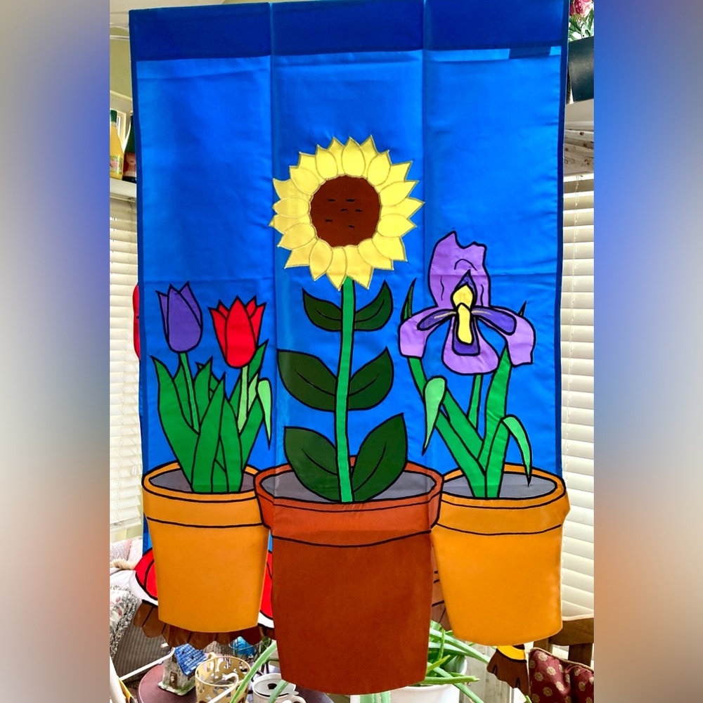 ‘Colorful Plants’Appliquéd Banner / Flag (28”x44”)